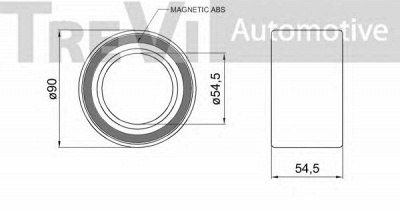 TREVI AUTOMOTIVE wb2327 -  Комплект подшипника ступицы колеса
